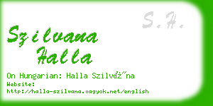 szilvana halla business card